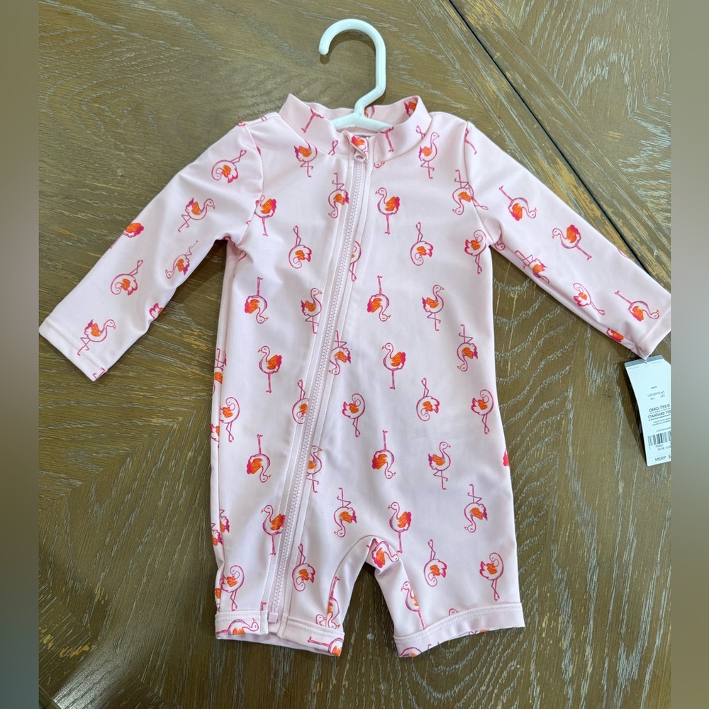 NWT, Swimsuit 6mo, Carter’s, Pink, Flamingo, Zipper
